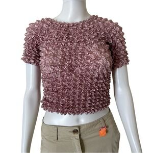 F.C. Popcorn Crinkle Top Magic Bubble Shirt Y2K 90's Crinkle Shirt Small